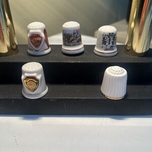 Vintage Porcelain Souvenir Thimbles Lot Utah Portugal Dominican Republic